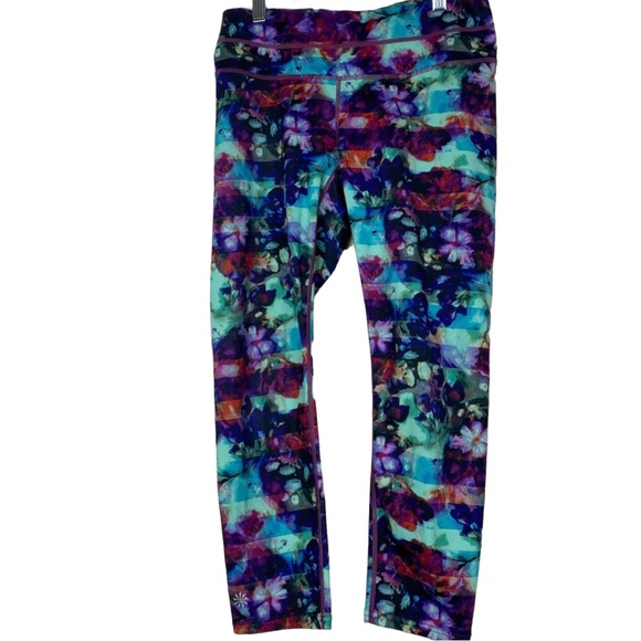 Athleta Floral Fade Sonar Capri Leggings Size Small - Picture 2 of 6